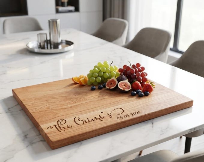 Personalized Cutting Board | Custom Family Name Charcuterie Board & Wedding Gift for Couple