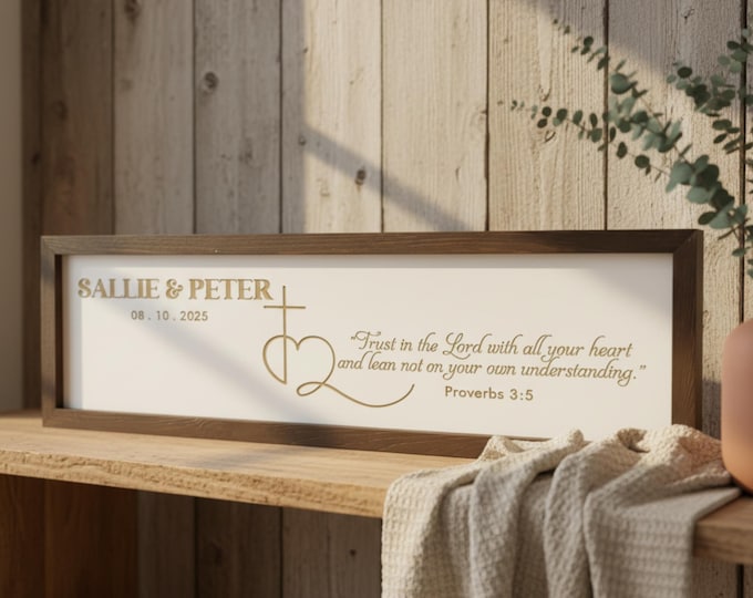 Personalized Wooden Sign, Bible Verse: Customized Rustic Sign, Modern Farmhouse Decor, Religious Housewarming Gift, Bible Verse Wall Art
