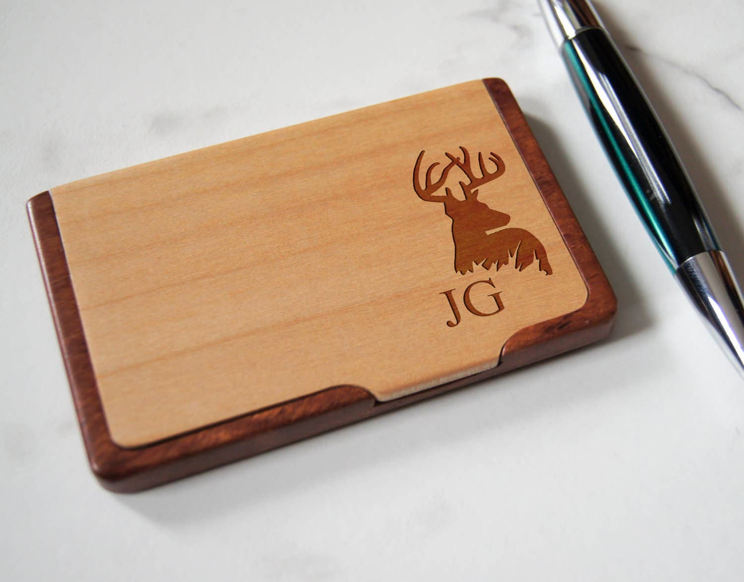 Customized Business Cards Holder Personalized Wooden Business Etsy