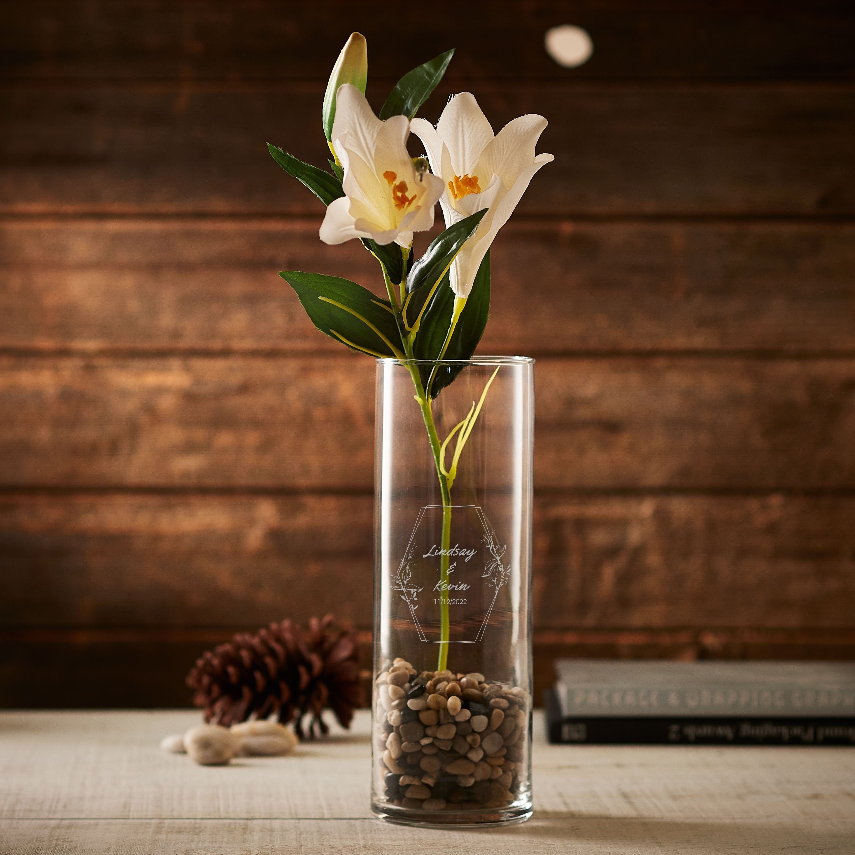 Monogrammed Handblown Glass Vase