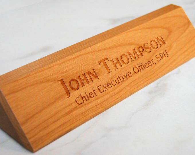 Personalized Wooden Desk Name, Customized Walnut desk name, Executive Personalized Desk Name Plate, wooden office sign