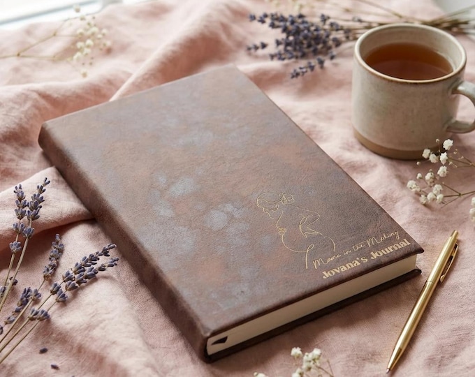 Personalized Pregnancy Journal | "Mama in the Making" Custom Diary & Baby Shower Gift for Expecting Mom