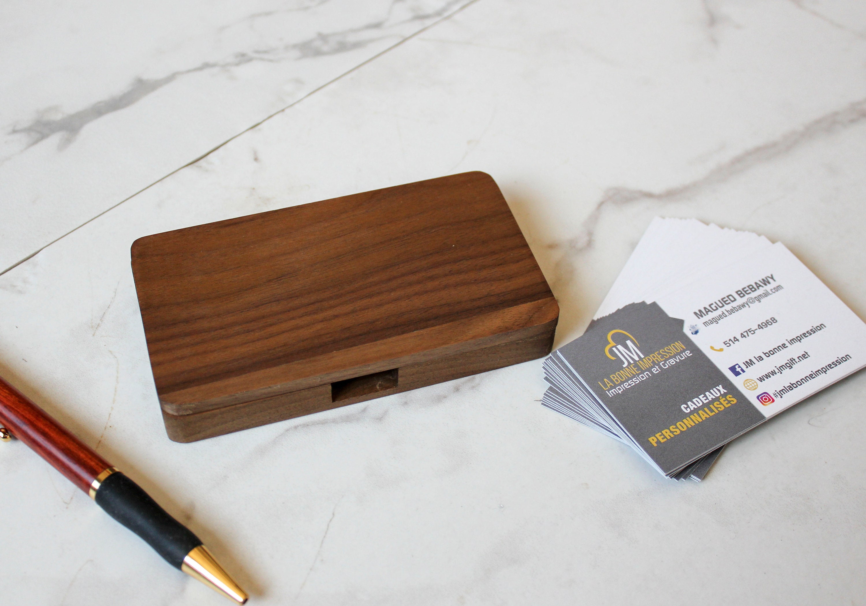 Customized Business Cards Holder, Personalized Wooden Business Cards