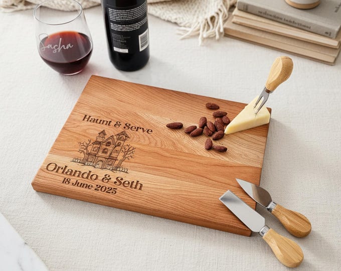 Personalized cutting board, Halloween Kitchen Decor: Custom Engraved Charcuterie Board, Couples Gift, Halloween Gift, Halloween decorations