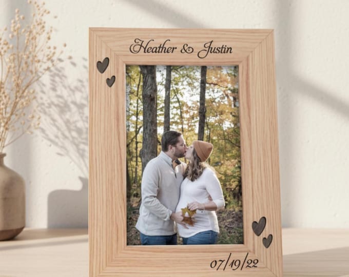 Personalized photo frame, Custom engraved photo frame, Gift for the couple, wedding gift, Home Decor, Cherished Memories, Christmas Gift