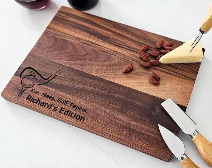 Personalized Charcuterie Board – Golf Lover: Custom Engraved Cutting Board | For The Golf Enthusiast In Your Life – Father's Day, Birthday