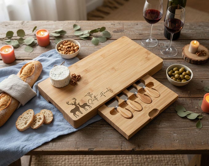 Personalized Bamboo Serving Board: Housewarming Gift