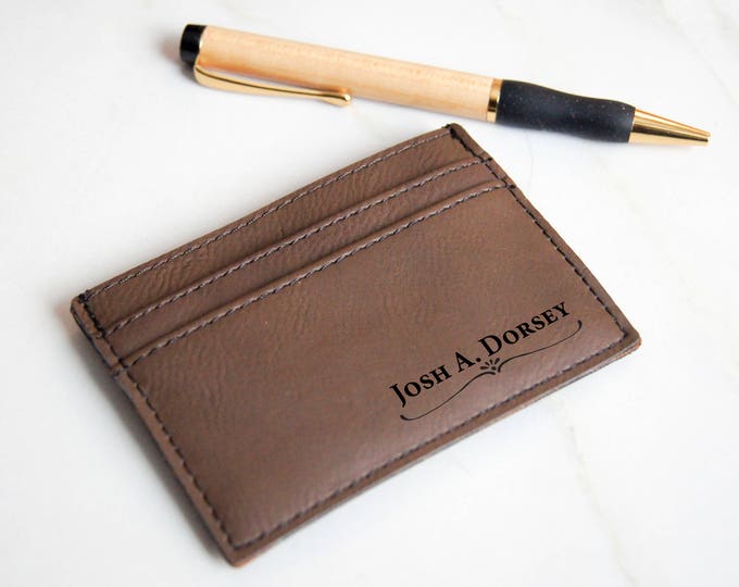 Money clips, Personalized Money clips, Leatherette Money clips, Engraved Leather Money clips