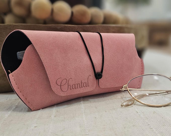 Custom Engraved Sunglasses Case, Personalized Leatherette Eyeglass Holder, Mother, Sister, Girlfriend, Birthday, Grandma, Teacher Gift