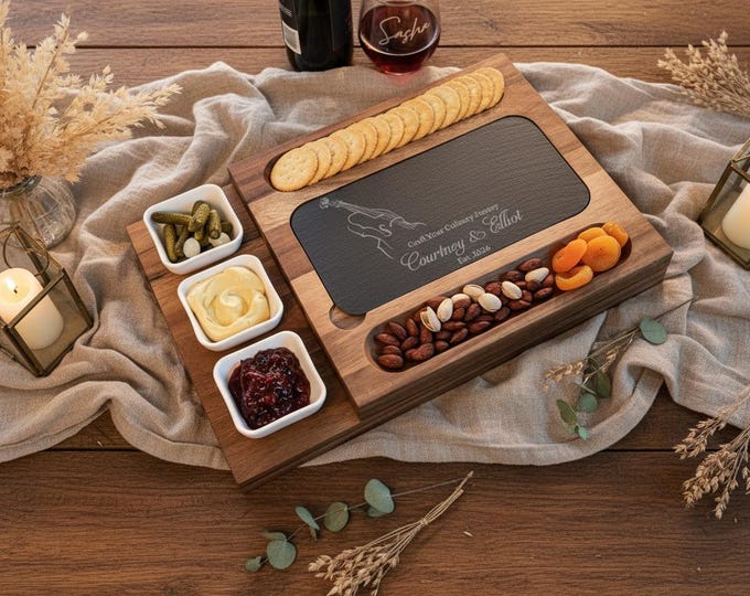 Personalized Charcuterie Board Set, Violin Theme: Custom Cheese Board | Anniversary, Housewarming, Wedding, Conductors, and Music Gifts