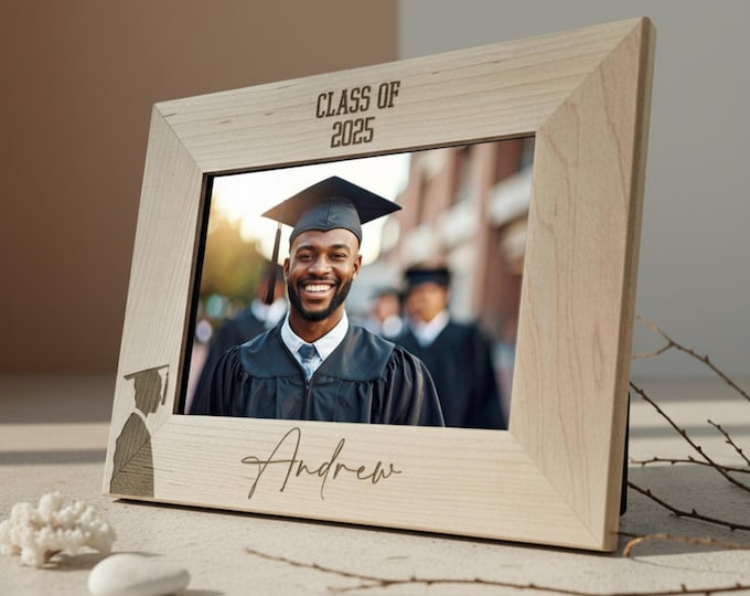 Custom Picture Frame, Graduation Gift, Personalized Picture Frame, Customized Wood Frame, College Graduation, School Graduation Gift