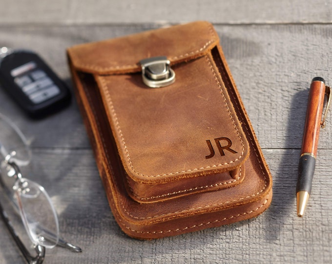 Personalized Belt Cell Phone Case, Vertical Leather Cell Phone Case,Fathers day gift, Distressed Leather Wallet, Valentines gift