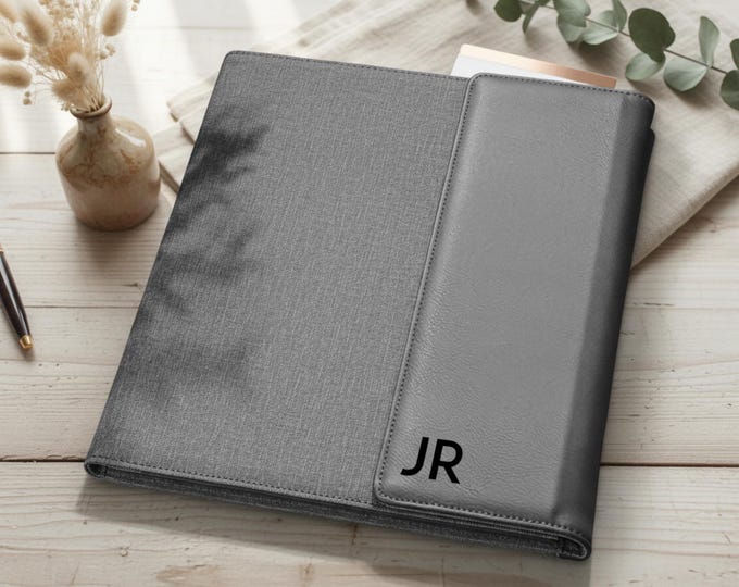 Personalized Leatherette Canvas Portfolios, Personalized notepad, Custom portfolio, Graduation Gifts, Boss gifts, Business Gift