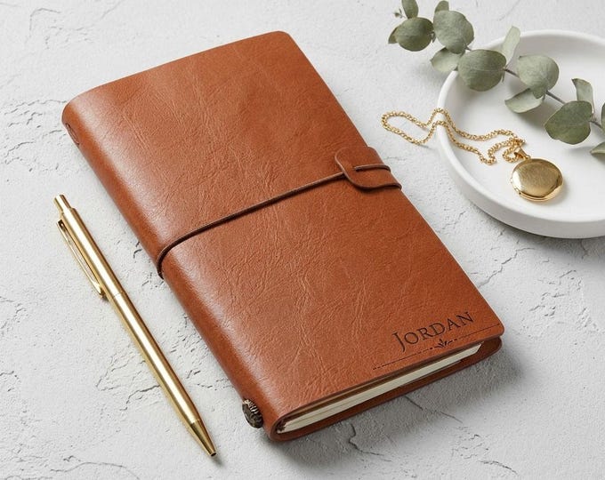 Personalized Journal, customized leatherette journal, Monogrammed journal, Engraved leather journal, lined journal, Personalized notebook
