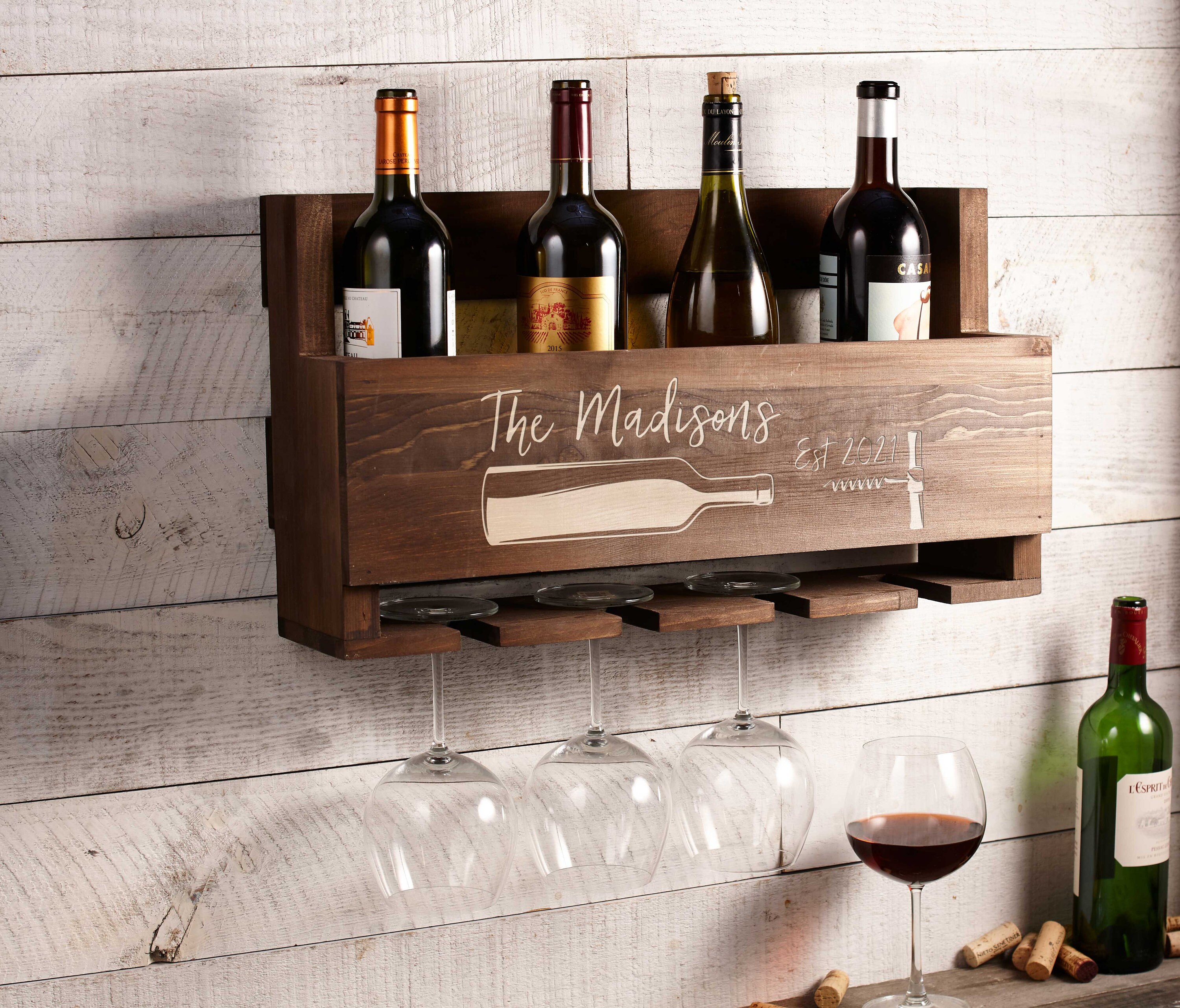 Wine & Beer Storage Personalized Wine Rack Gift for the couple