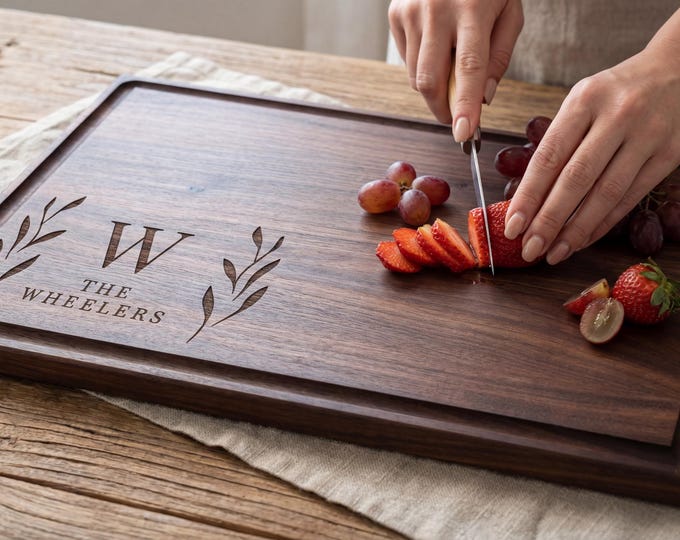 Personalized Monogram Engraved Cutting Board | Family, Housewarming, Anniversary Gift Charcuterie