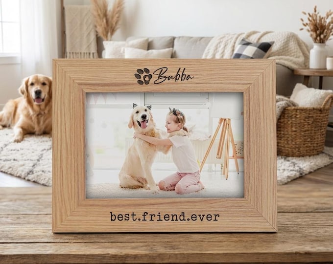 Personalized Photo Frames, Celebrate Your Furry Friend with a Custom Engraved photo frame for pets, Cherished Memories. Pet Lovers Gift