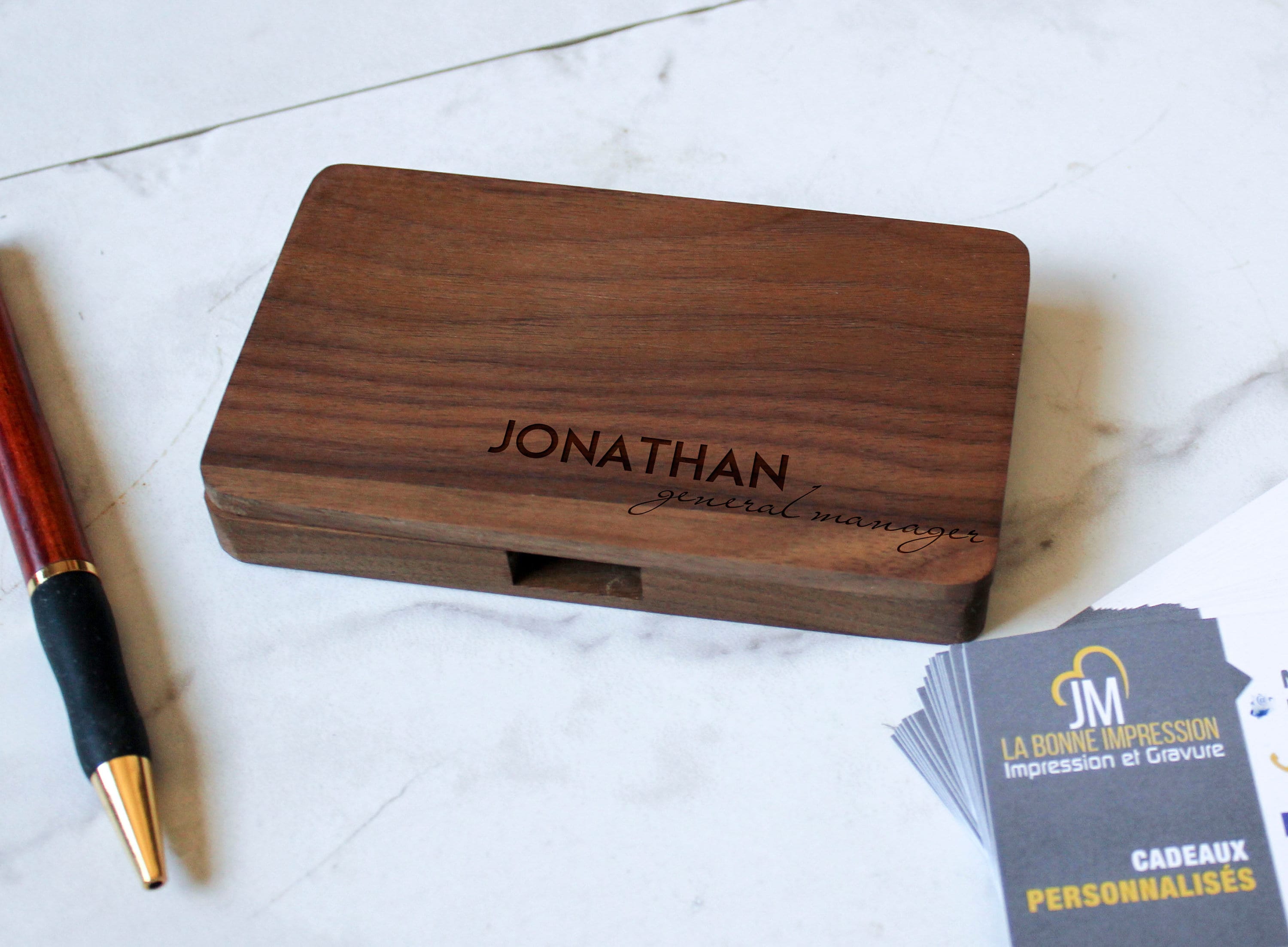 Customized Business Cards Holder, Personalized Wooden Business Cards