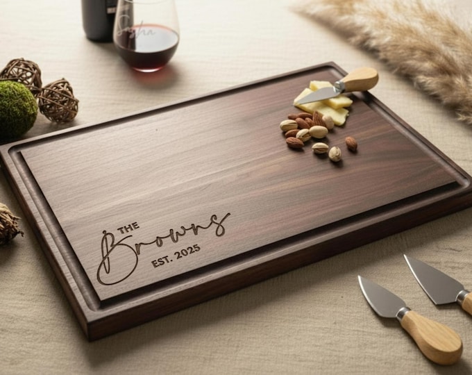 Personalized Cutting Board – Couples Gift: Customized Cutting Board, Wedding Gift, Housewarming Gift, Engagement, Anniversary, Gift