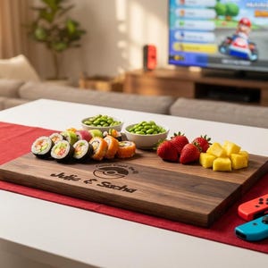 Personalized cutting board – Pokémon: Custom Engraved "Gotta Cook 'Em All!" in Pokémon Font with Couple Names & Date, Unique Gamer Gift zdjęcie 4