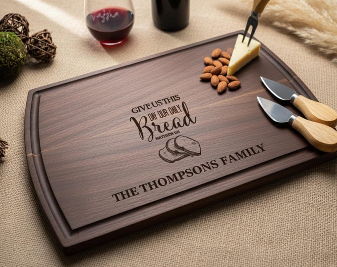 Personalized cutting board, Bible Verse: Custom Engraved Charcuterie Board, Christian Gifts, Religious Gifts, Family Gift, Housewarming Gift