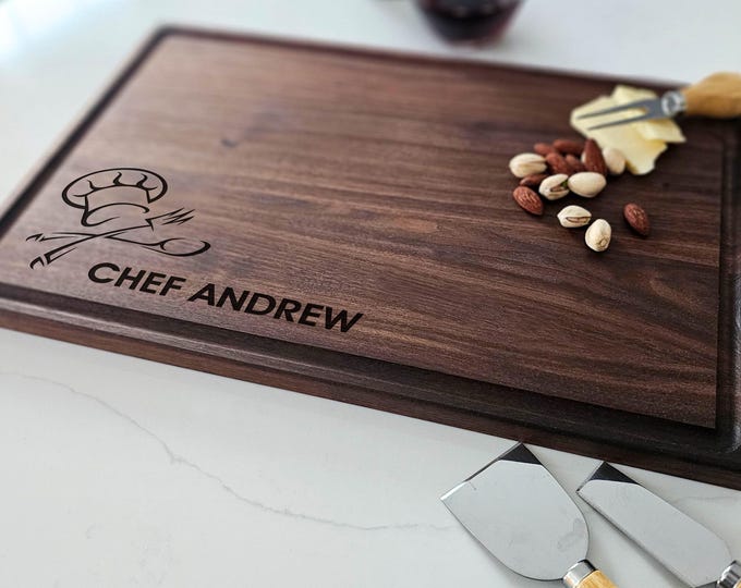 Personalized Chef Cutting Board: Engraved Charcuterie Serving Tray