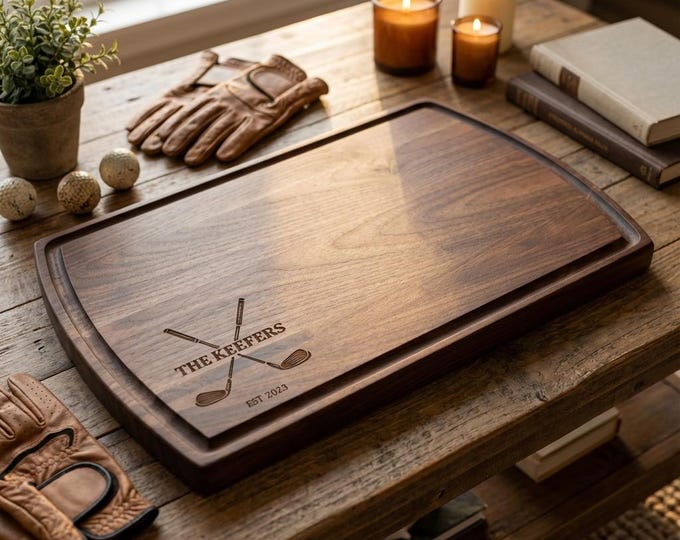 Personalized Charcuterie Board, Golf Gifts: Custom Engraved Cutting Board, Golf Bachelor Party, Gift For The Couple, Personalized Gift