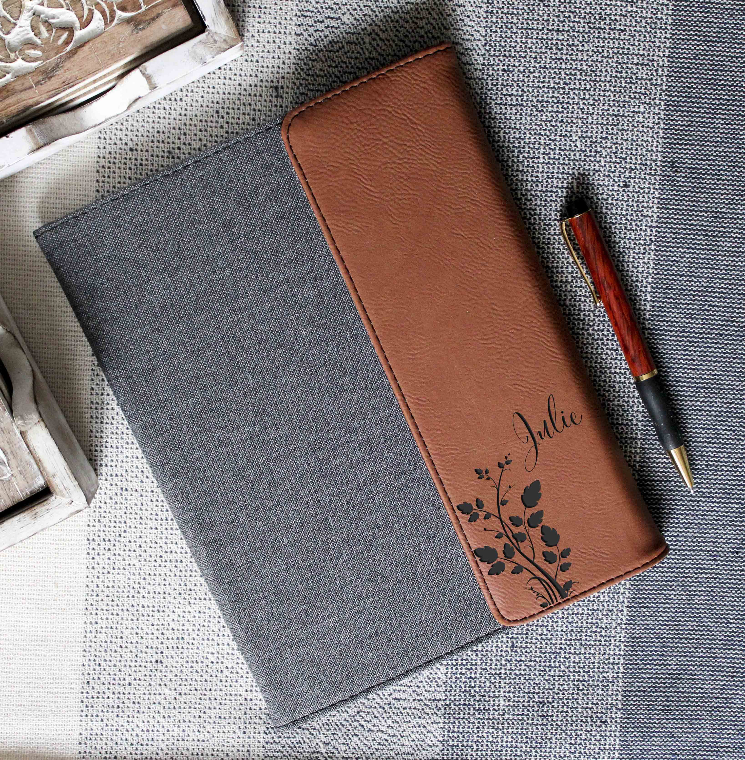Personalized Leatherette Canvas Portfolios, Personalized notepad