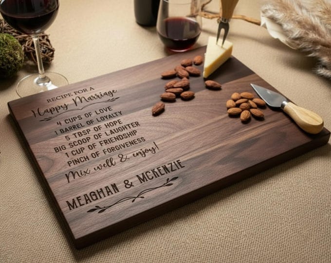 Personalized Recipe cutting board, Custom Engraved Charcuterie Board, Handwritten Recipe Cutting Board, Housewarming Gift, Couples Gift