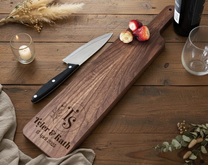 Personalized Bread Board - Custom Engraved Cutting & Serving Board for Cheese, Charcuterie, Kitchen, Wedding and Housewarming Gift
