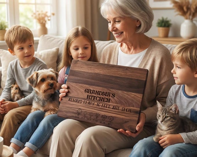 Personalized Cutting Board – Grandma Gift: Custom Engraved Charcuterie Board, Gift for Mom, Kitchen Gift, Mothers Day Gift, Birthday Gifts