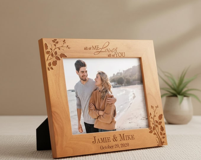 Personalized engraved frame, Custom photo frame, Frame for a couple, valentine gifts