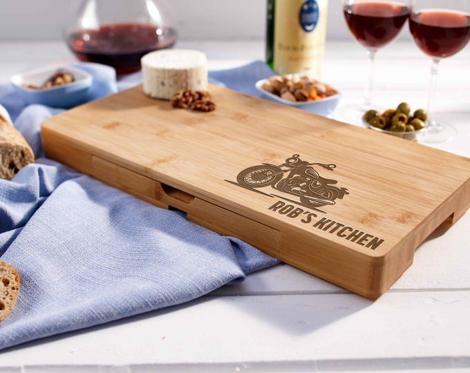 Personalized Charcuterie Board – Motorcycle Themed: Custom Engraved  Cheese Board, Biker kitchen decor, Motorcycle enthusiast, Rider Gift