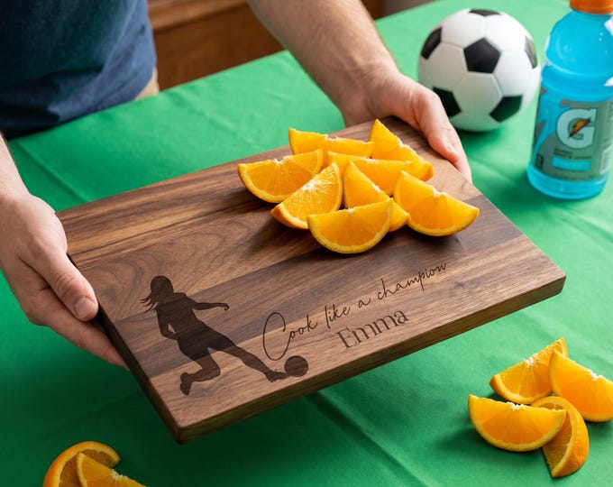 Personalized Charcuterie Board – Soccer Theme: Custom Cutting Board - Soccer Lover, Sport Enthusiast, Soccer Serving Board Gift