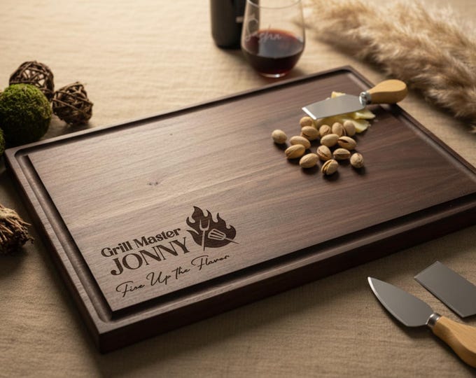 Personalized Cutting Board, Customized BBQ Charcuterie Board: Father's Day Gift, Grill Master, Gift for Dad, BBQ Themed Gift, Grandpa Gift