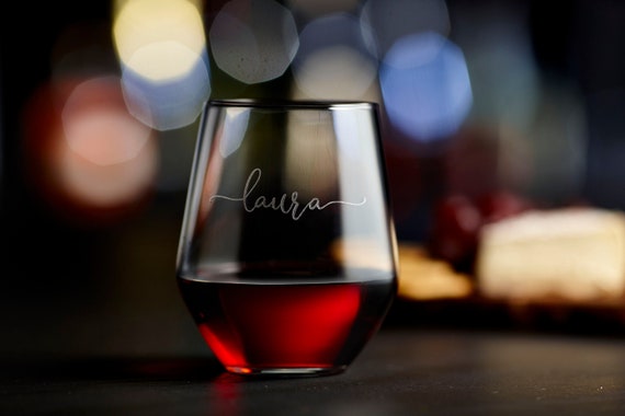 Personalized Wine Glass, Wine Glasses, Stemless Wine Glass