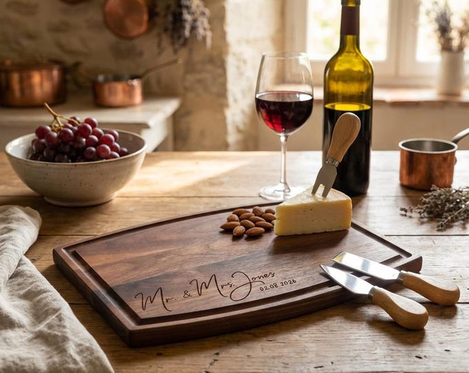 Personalized cutting board, Couples Gift, Custom Engraved Charcuterie Board,  Housewarming Gift, Wedding Gift, Christmas Gift, newlywed gift