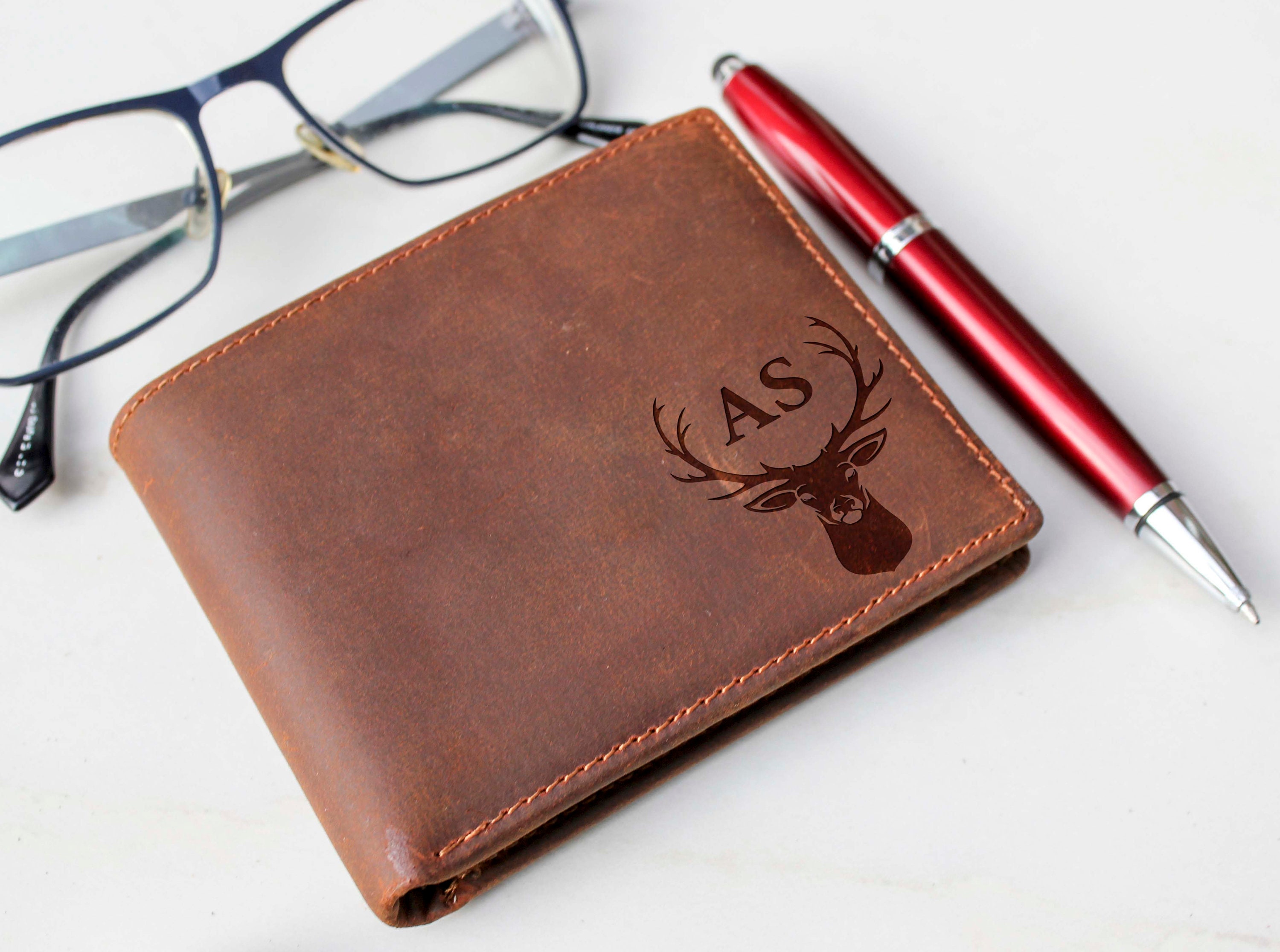 Mens wallet Cowhide Leather Wallet personalized wallet Etsy