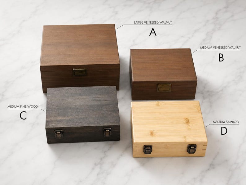 Personalized Engraved Wooden Gift Box: Rustic Keepsake Box image 2