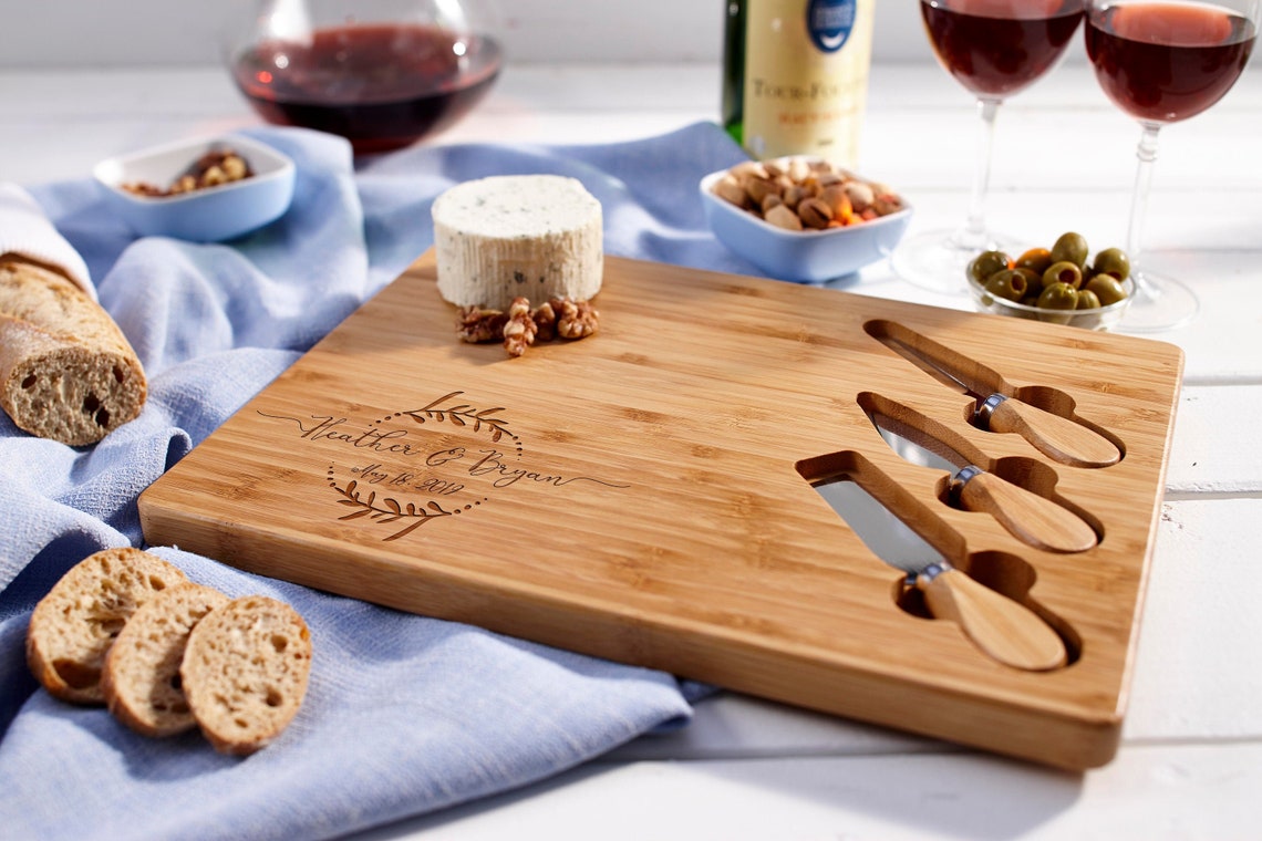 Personalized Cheese Board Set Custom Cheese Board Set Etsy