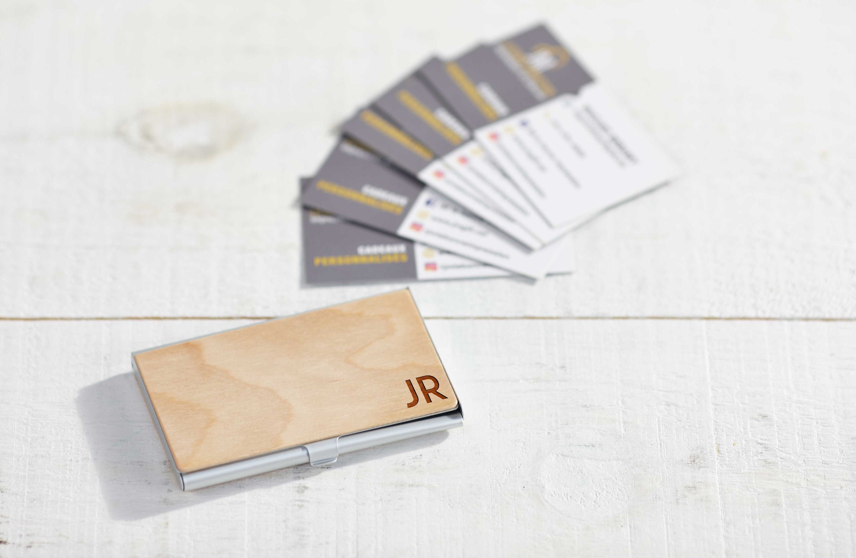 Customized Business Cards Holder, Personalized Wooden Business Cards