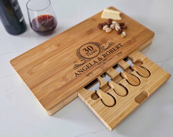 Personalized Charcuterie Board, 30th Anniversary Gift: Custom Engraved  Cheese Board, Couples Gift, Wedding Anniversary Gift, Parents Gift