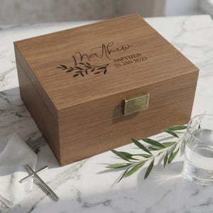 Personalized wooden gift box, Engraved Name Box, Wooden Keepsake box, Groomsman gift box, Rustic Gift Box, Christmas gift box, Baptism gift