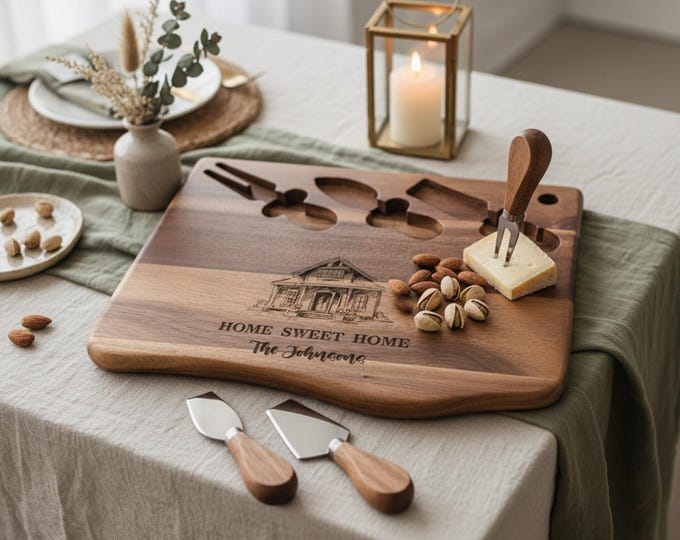 Personalized Charcuterie Board, Home Sweet Home: Cheese Board with tools, Realtor Closing Gift, Gift For The Couple, New Home Gift, Weddings