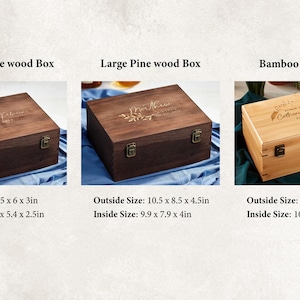 Personalized Wood Wedding Gift Box, Custom Engraved Keepsake Box for Couples image 15
