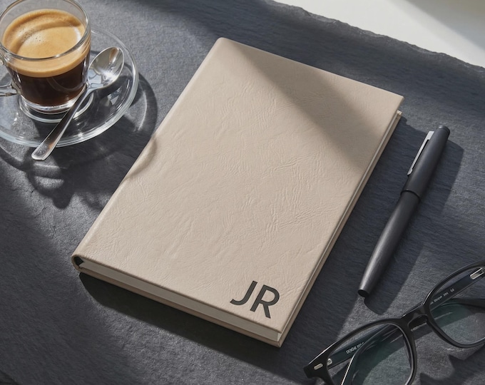 Personalized Journal | Custom Engraved Faux Leather Notebook | Monogram Gift for Coworker or Corporate Stationary