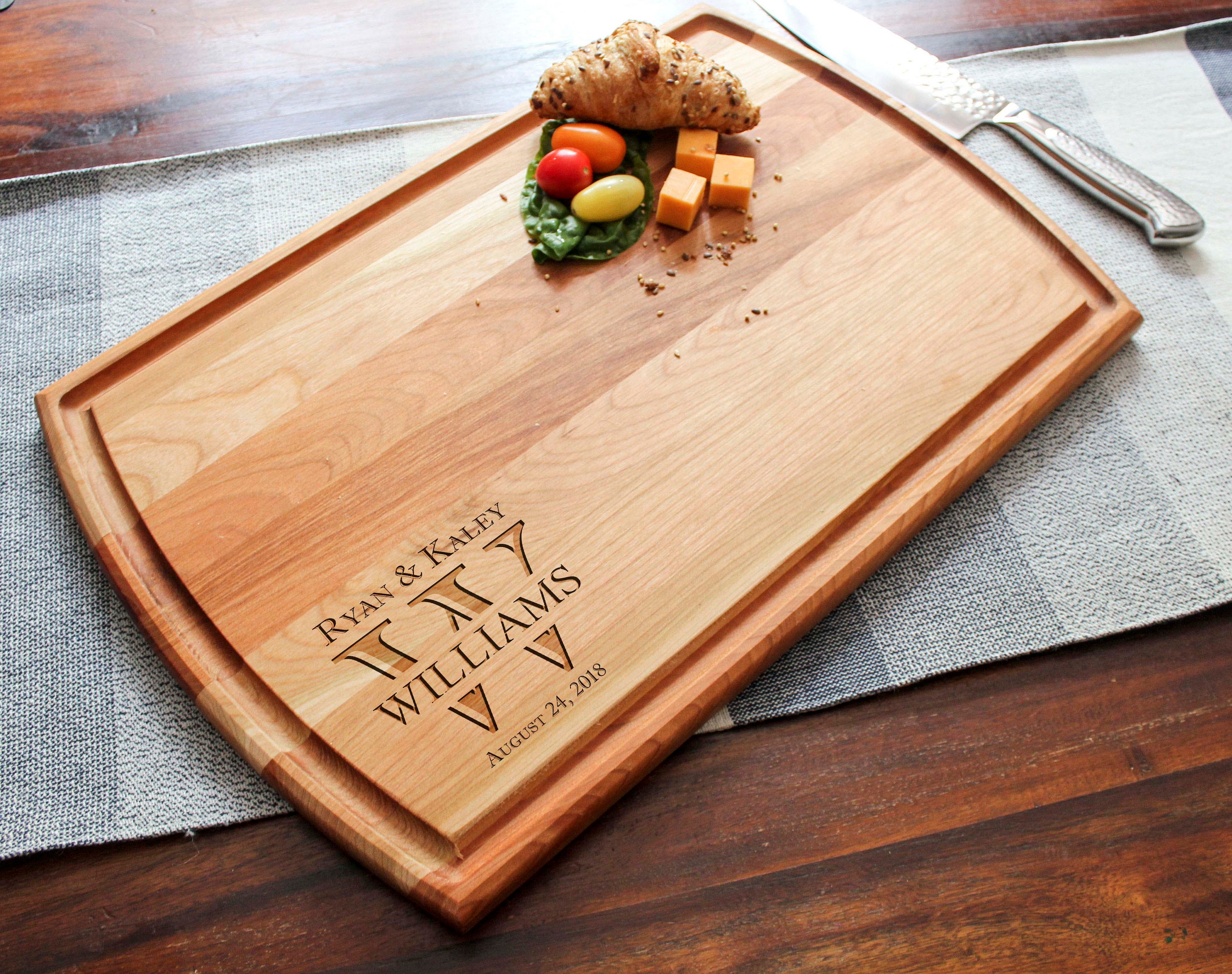 Personalized Cutting Board, boards with juice groove, Engraved cutting