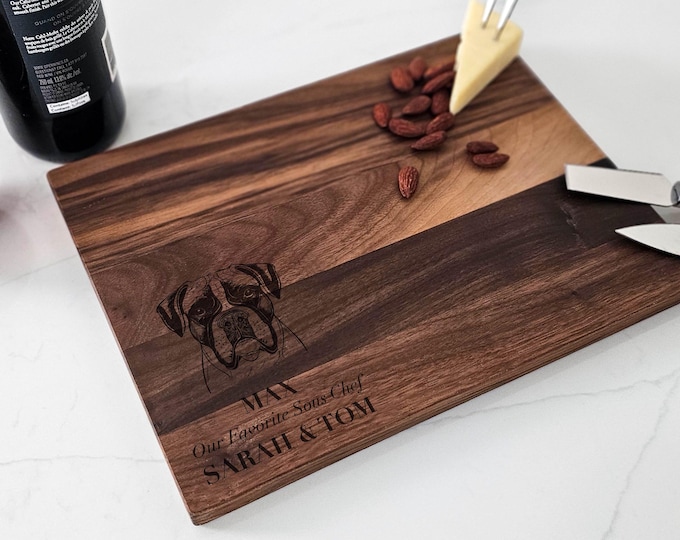 Personalized Cutting Board – Dog Lover: Custom Engraved Charcuterie Board, fur, Pet Owner, puppy, Dog Portrait, Dog Gifts, Dog Board