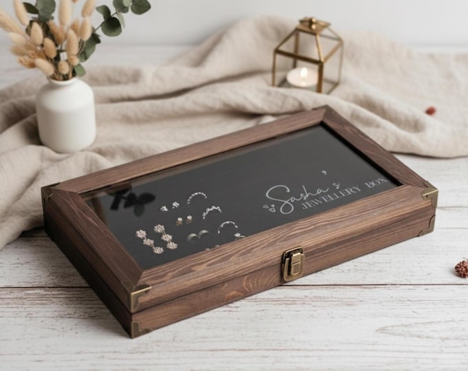 Personalized Wooden Jewelry Box: Engraved Keepsake Organizer