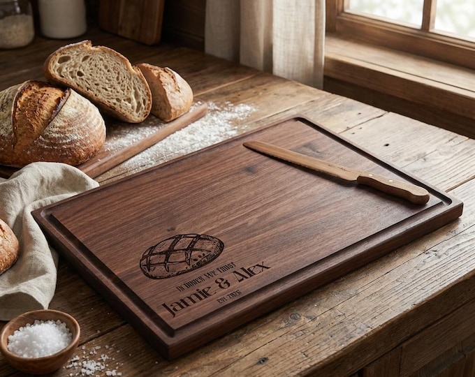 Personalized Cutting Board, Sourdough: Custom Engraved Charcuterie Board, Baker Gift. Kitchen Gift, Bread Board, Couples Gift, Wedding Gift